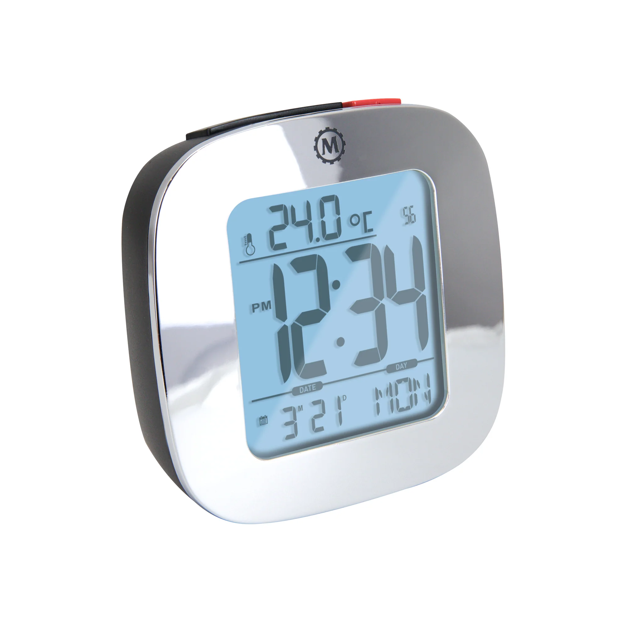 Clock, LCD, Alarm, Mini, Silver (25/50)