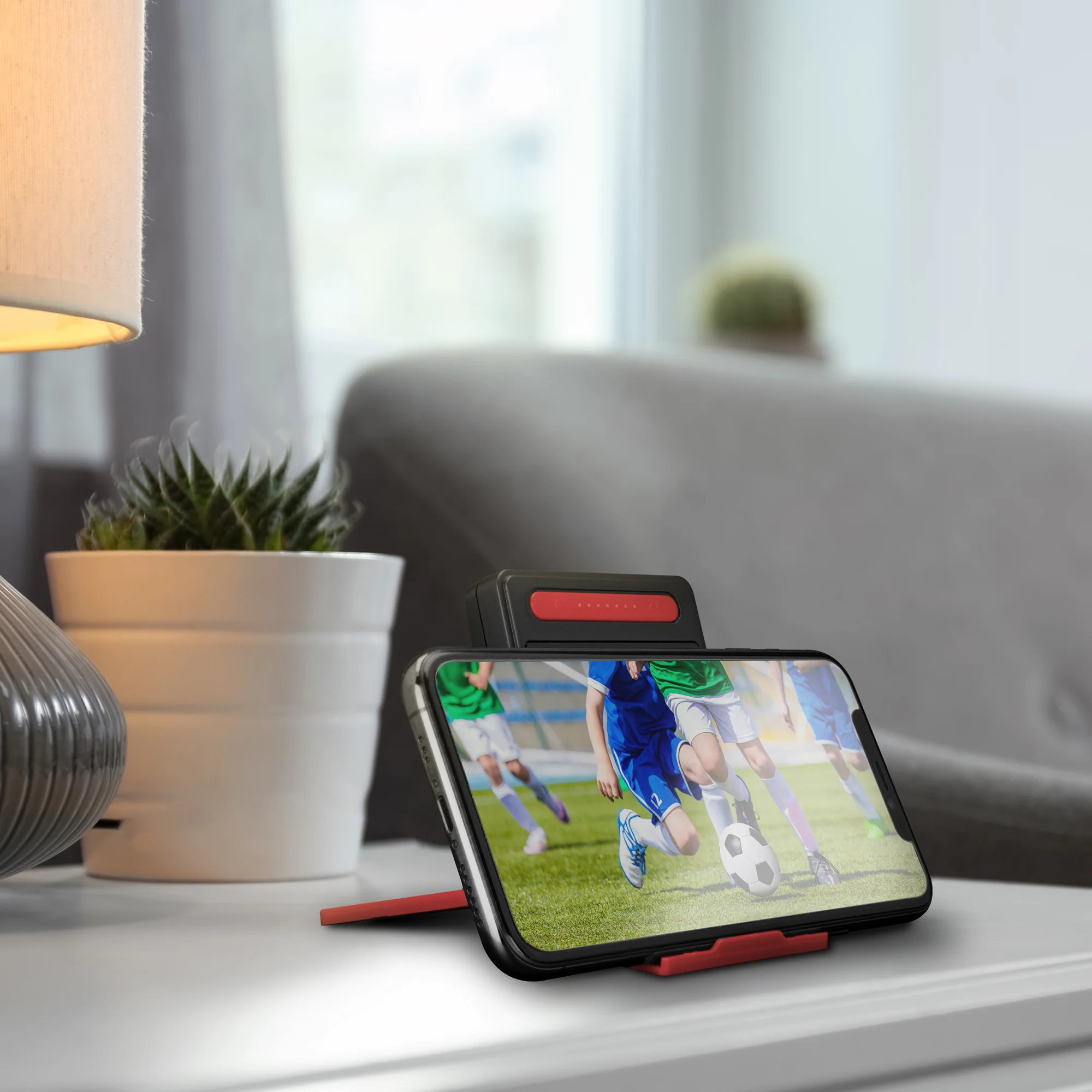 Compact Travel Alarm Clock with Built-In Phone Stand