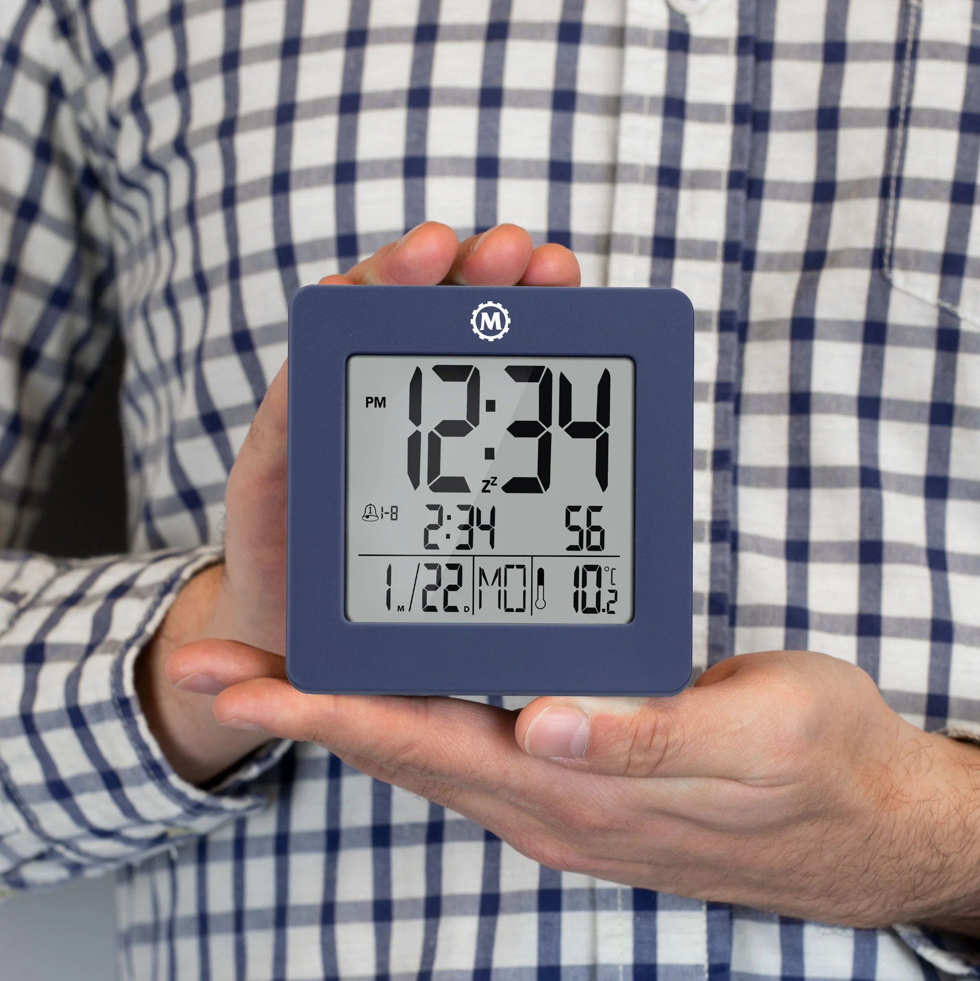Digital Desktop Clock - French Blue 3 Digital Desktop Clock - French Blue