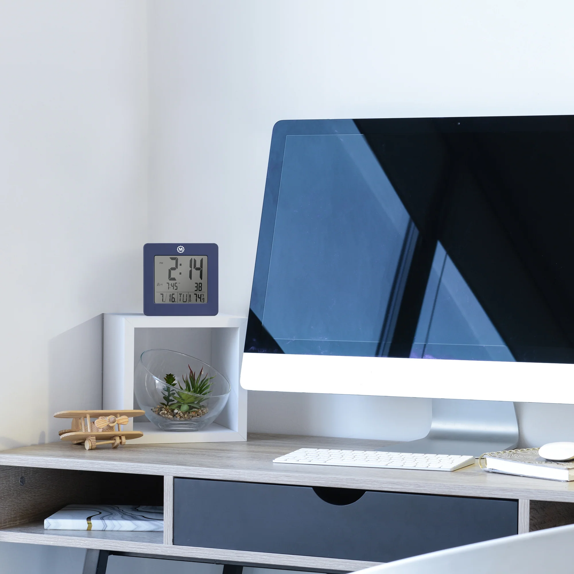 Digital Desktop Clock - French Blue 4 Digital Desktop Clock - French Blue