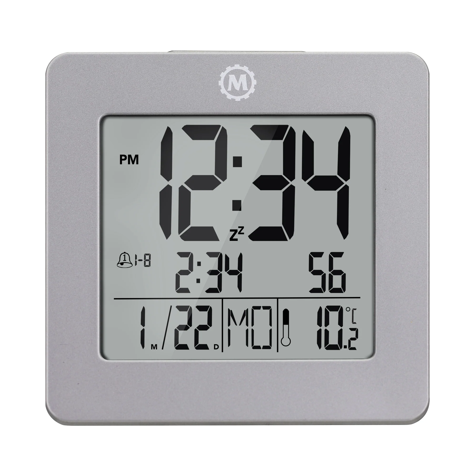 Digital Desktop Clock - Graphite Grey
