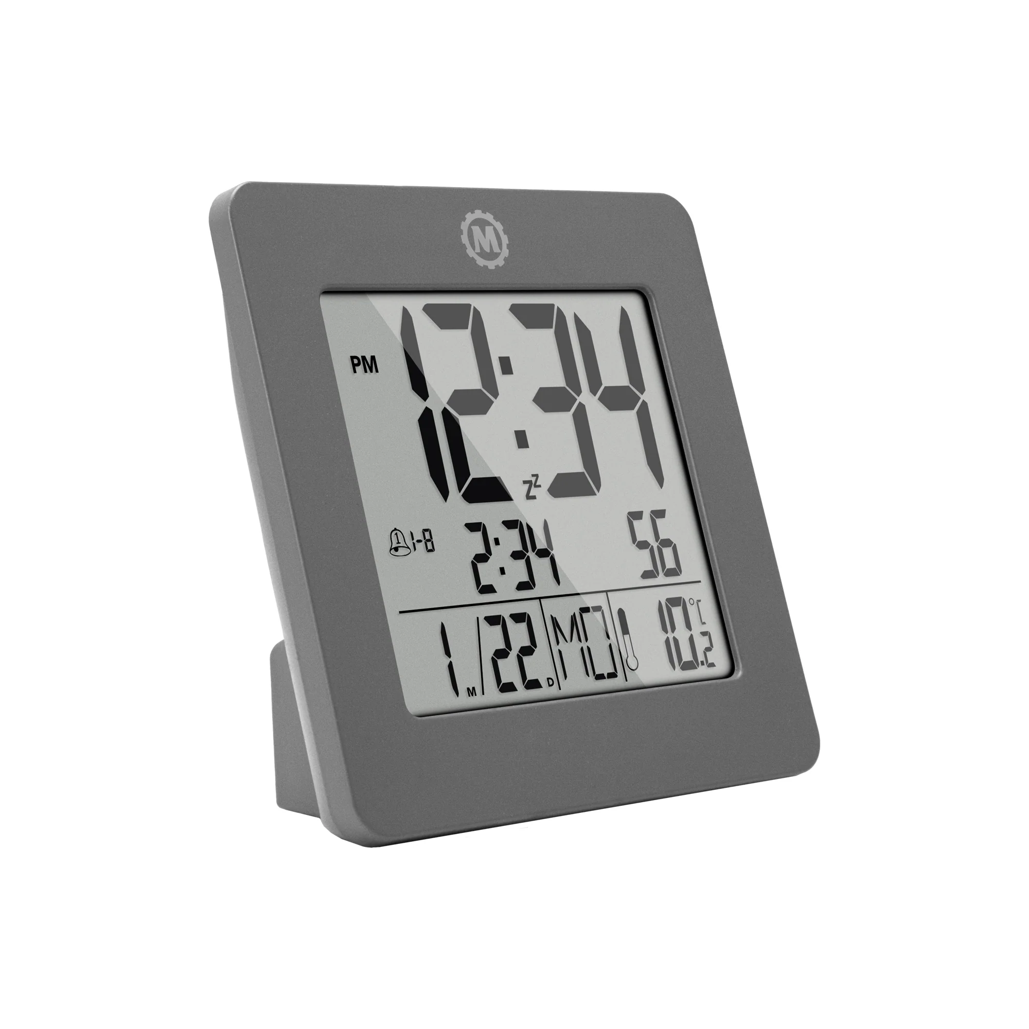 Digital Desktop Clock - Graphite Grey