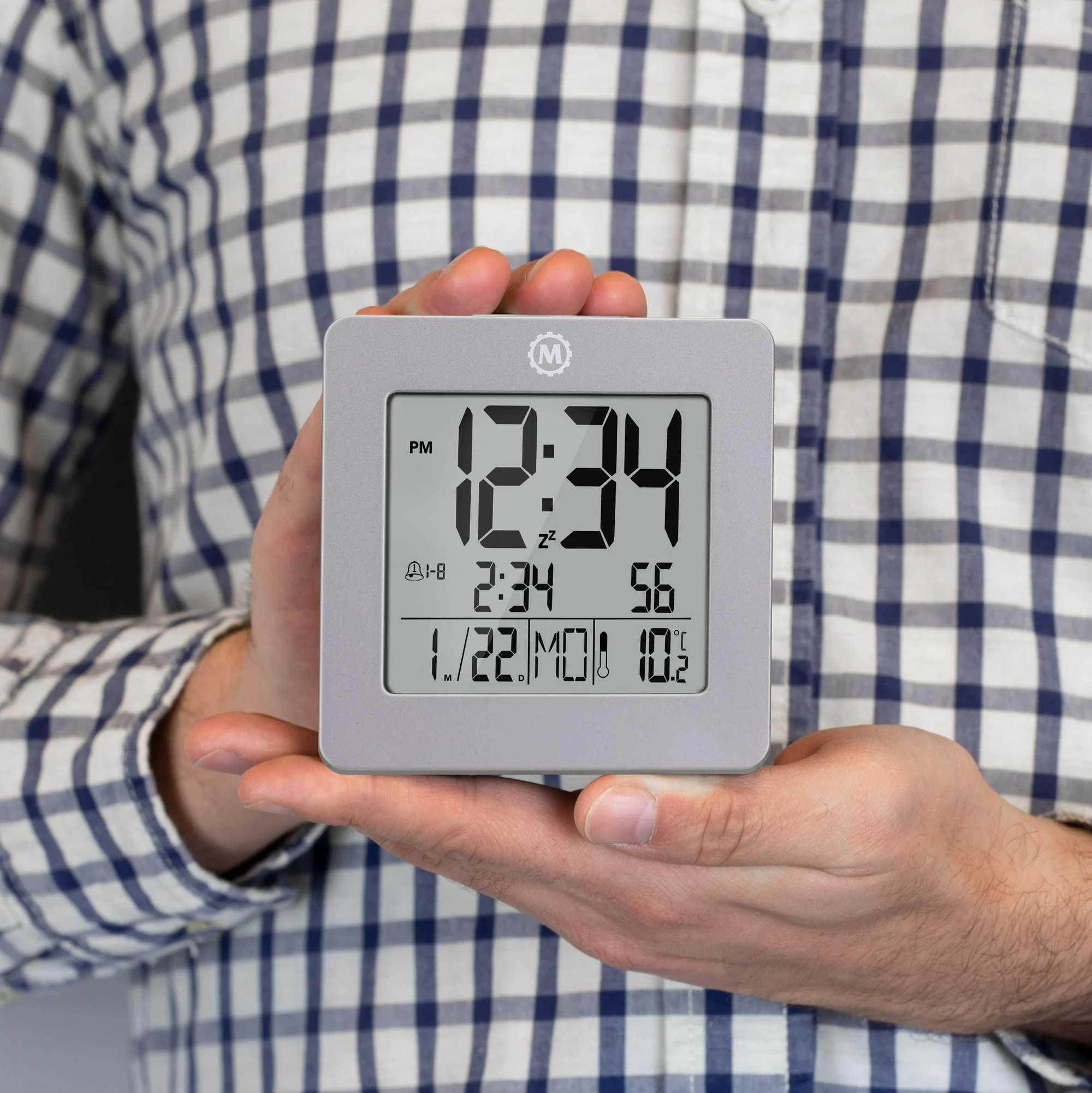 Digital Desktop Clock - Graphite Grey