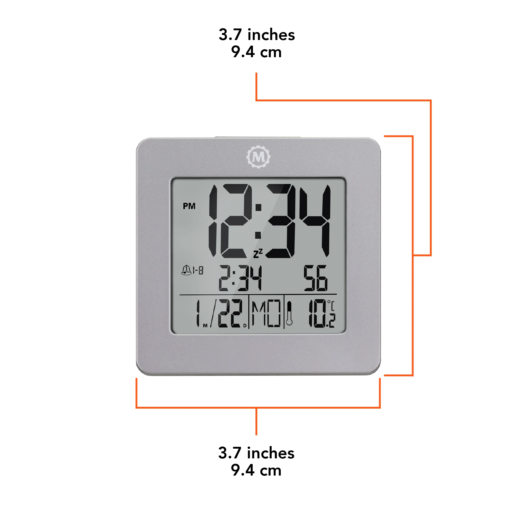 Digital Desktop Clock - Graphite Grey