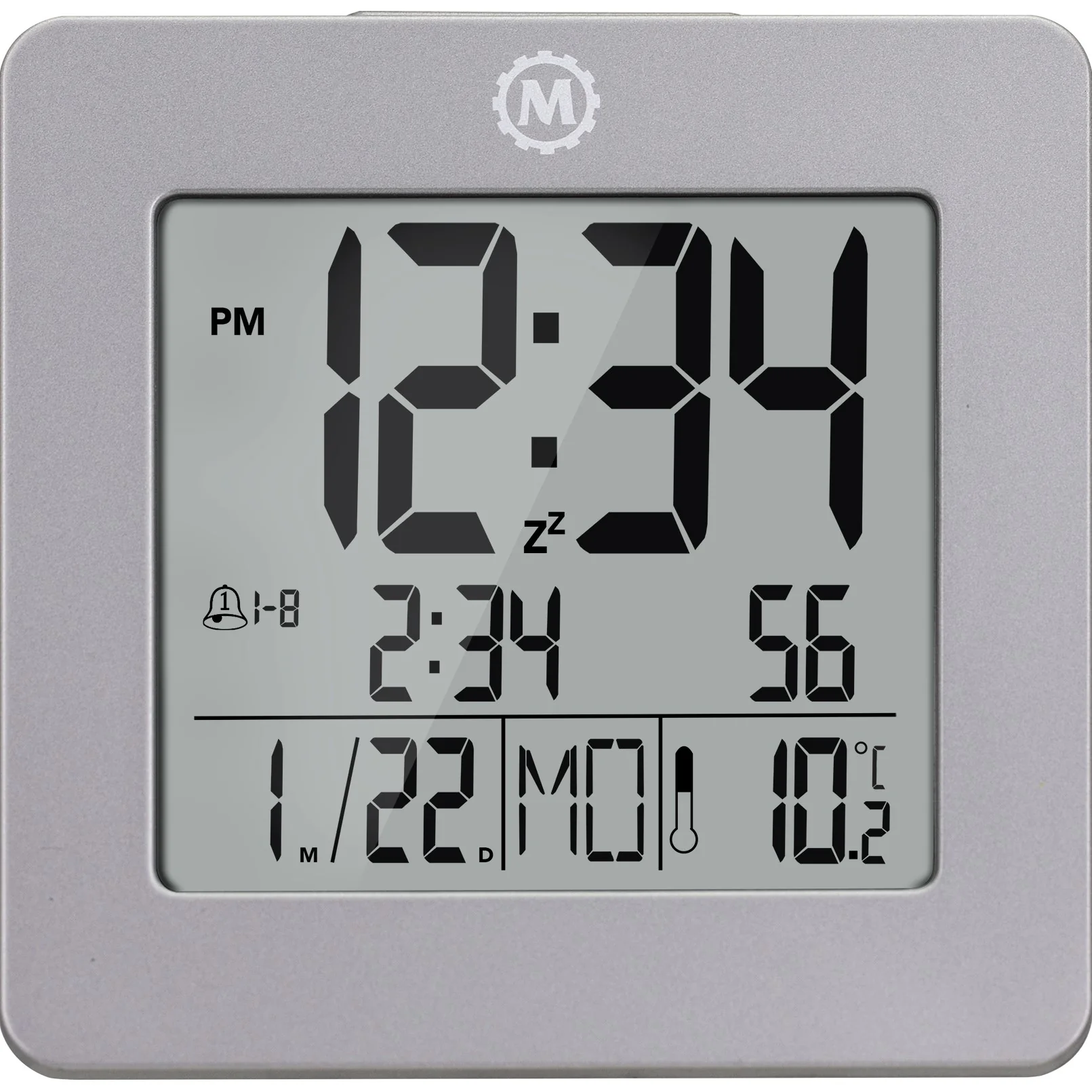 Digital Desktop Clock - Graphite Grey
