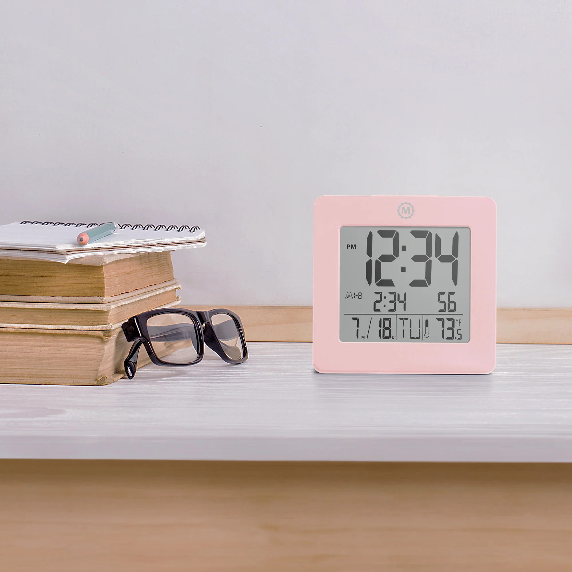 Digital Desktop Clock - Pink