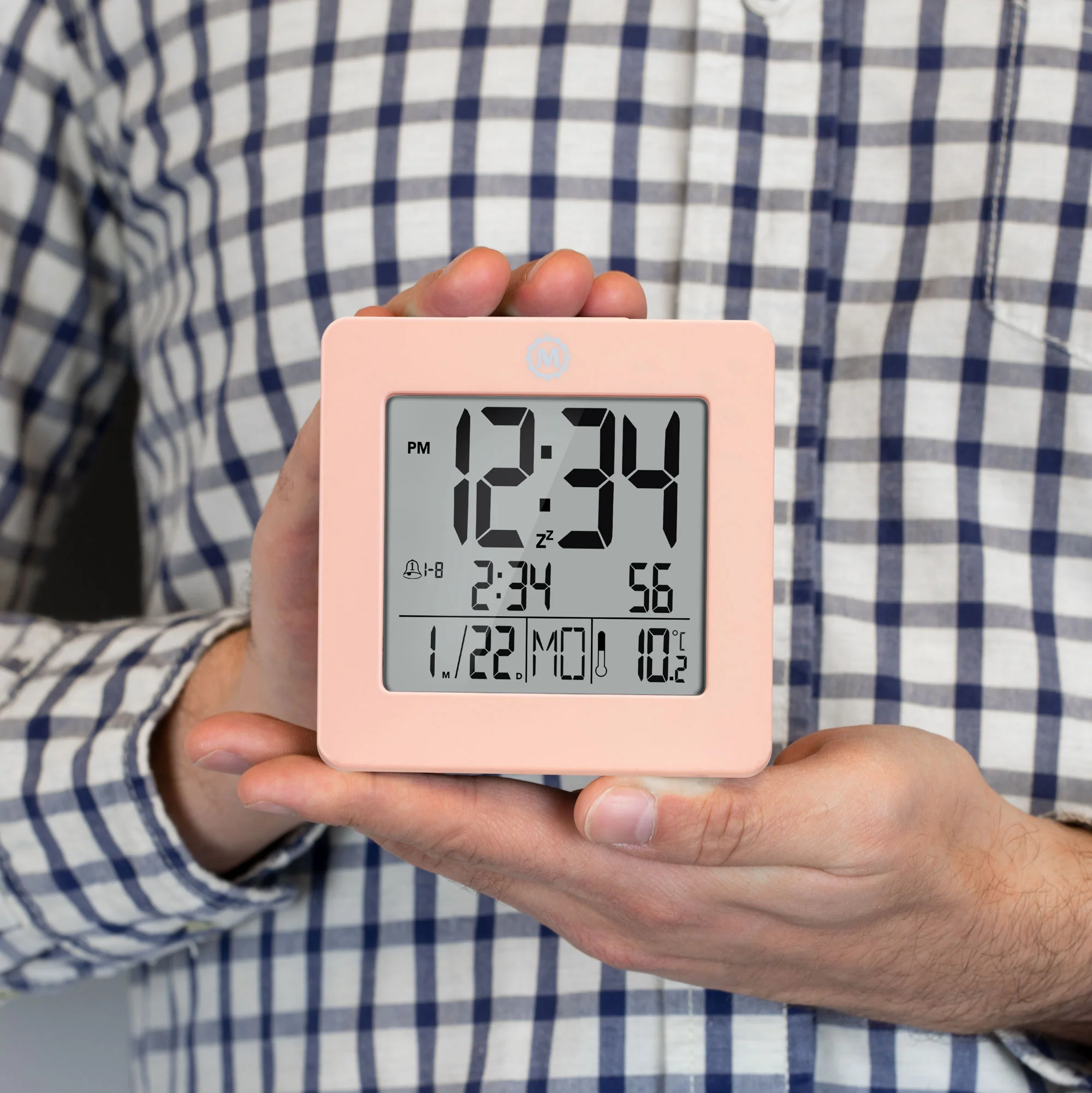 Digital Desktop Clock - Pink