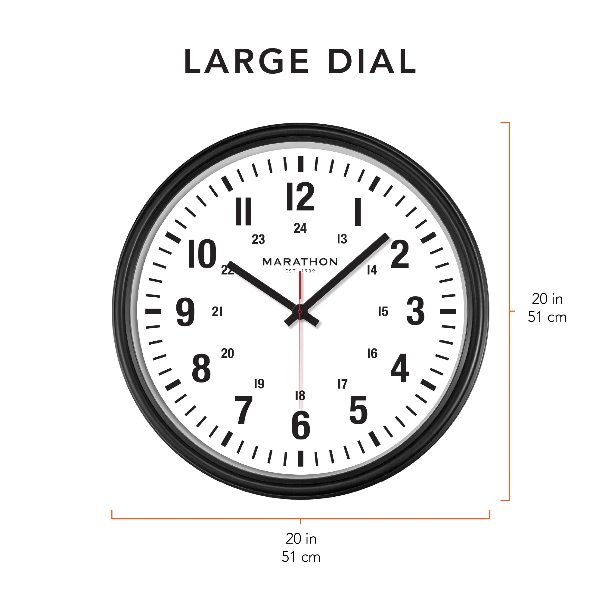 Jumbo 20 Inch Indoor/Outdoor Clock 7 Jumbo 20 Inch Indoor/Outdoor Clock