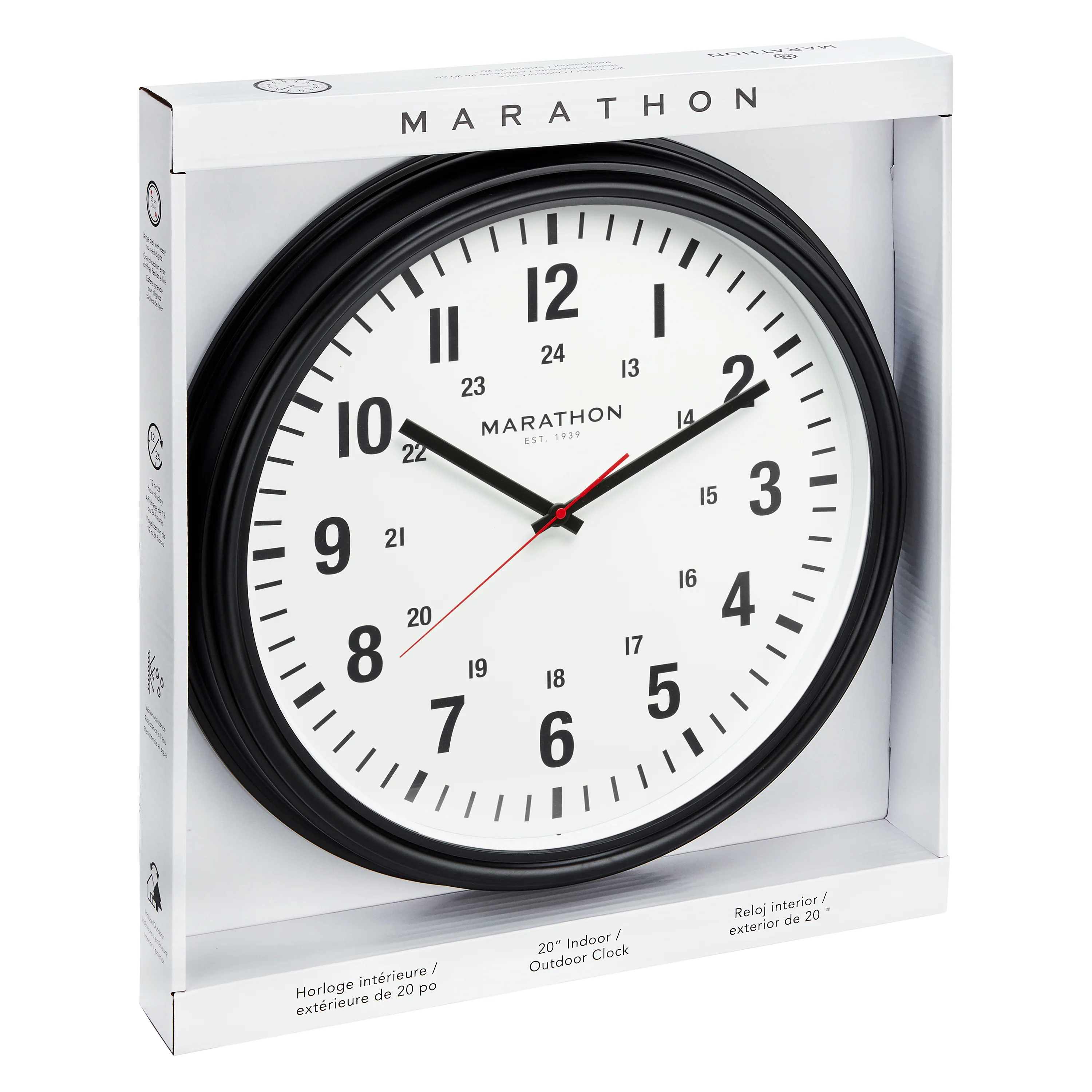 Jumbo 20 Inch Indoor/Outdoor Clock 9 Jumbo 20 Inch Indoor/Outdoor Clock