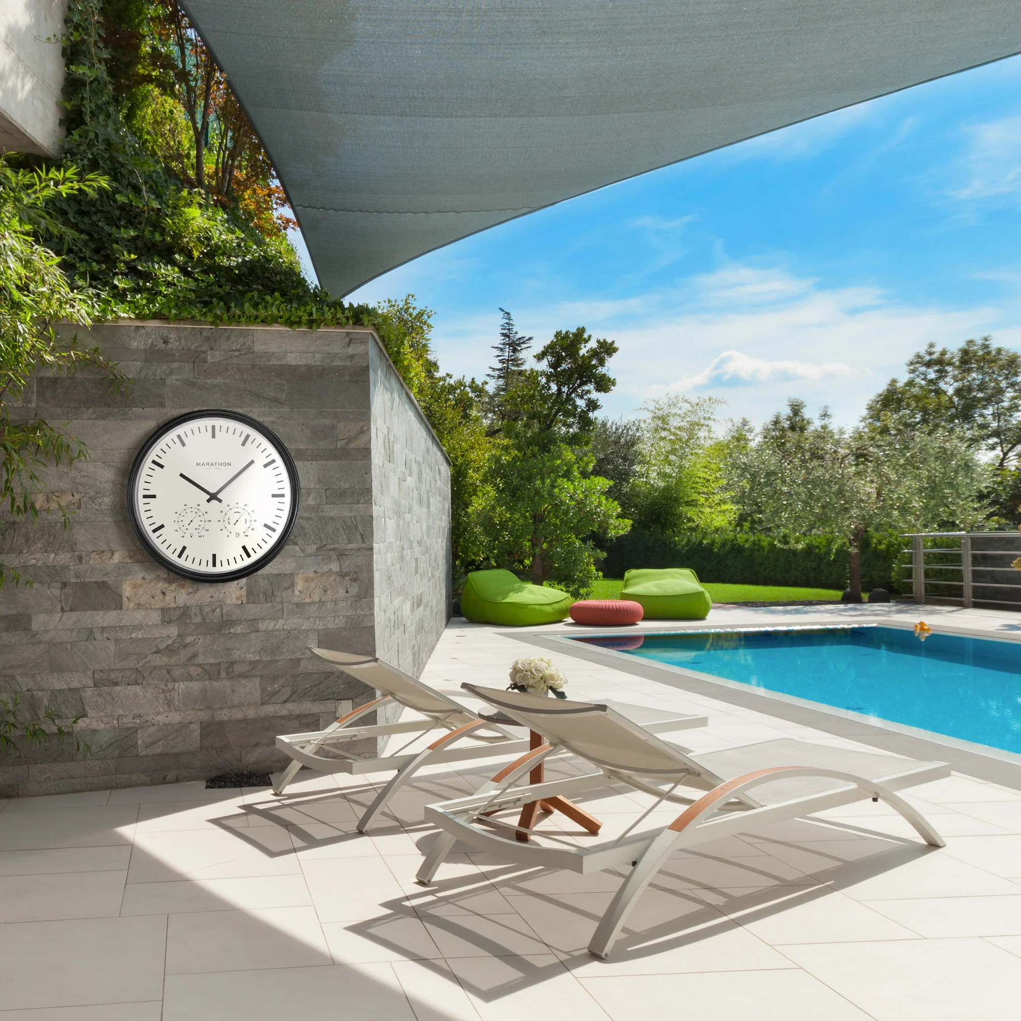 Jumbo 20 Inch Indoor/Outdoor Clock with Temperature and Humidity