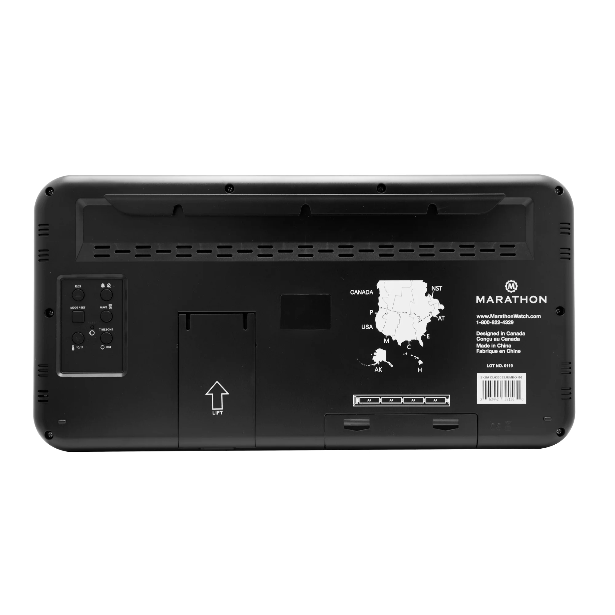 Jumbo Panoramic 8 Time Zone Self-Setting Wall Clock