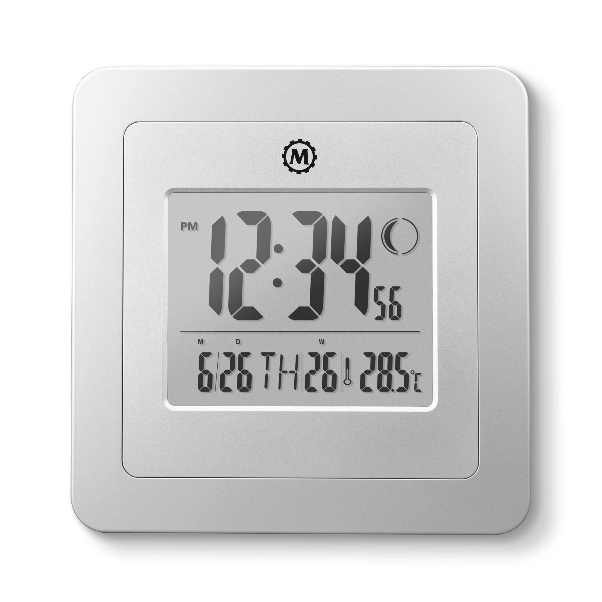 Marathon BASICS Digital Wall Clock with Moon Phase