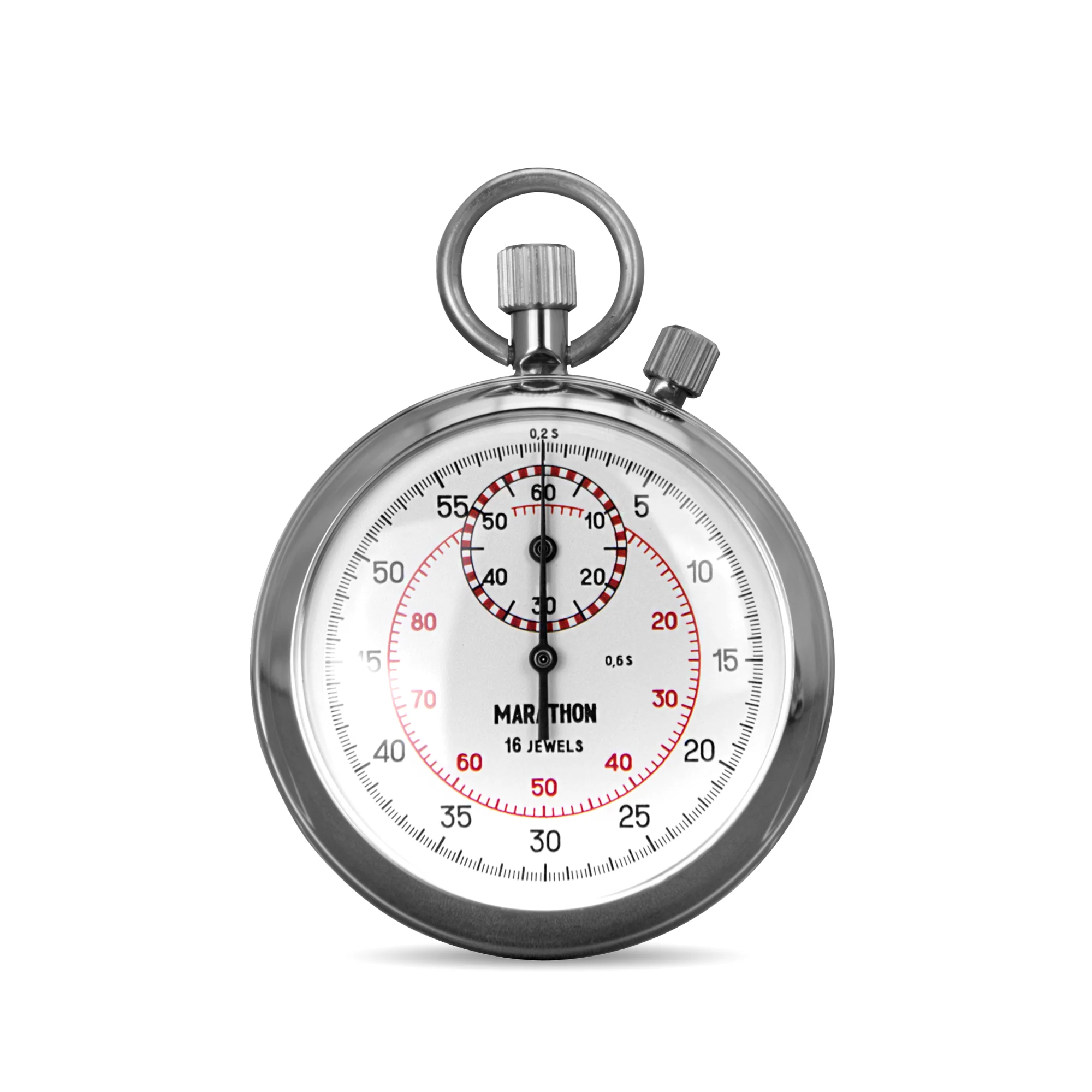 Mechanical Stopwatch: Interruption Type, (1/5 sec, 1/100 min) with 60 min Register