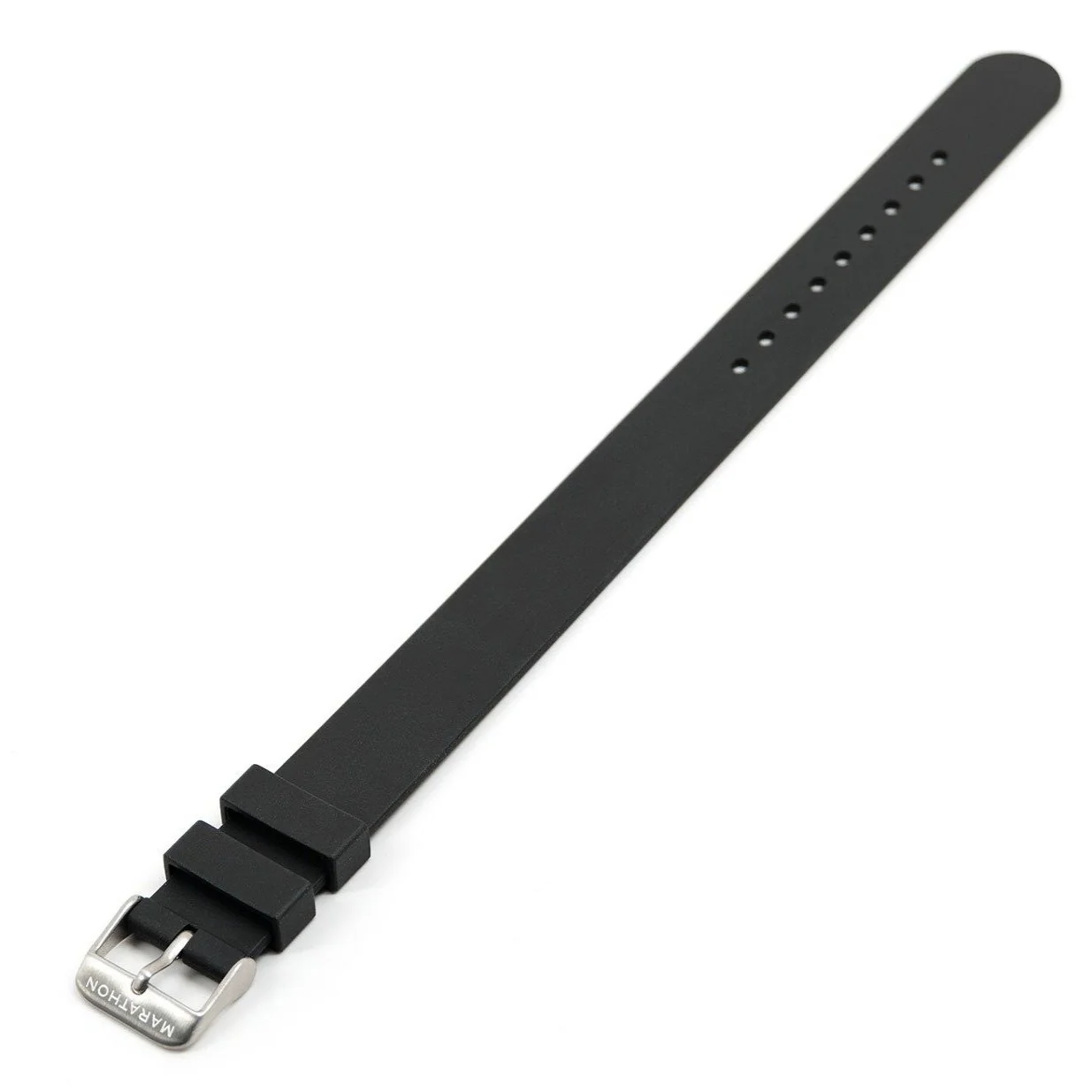 Single-Piece Rubber Strap, Black, 18mm