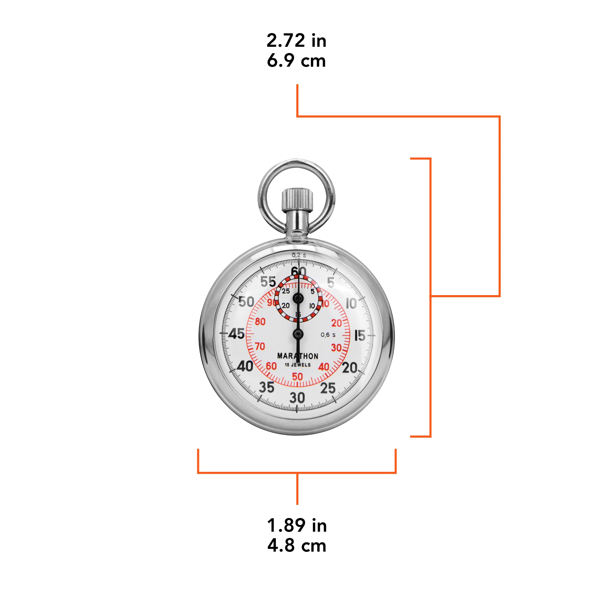 Mechanical Stopwatch: Single Action, 2 Scale (1/5 sec & 1/100 min) 30 min Register 5 Mechanical Stopwatch: Single Action, 2 Scale (1/5 sec & 1/100 min) 30 min Register