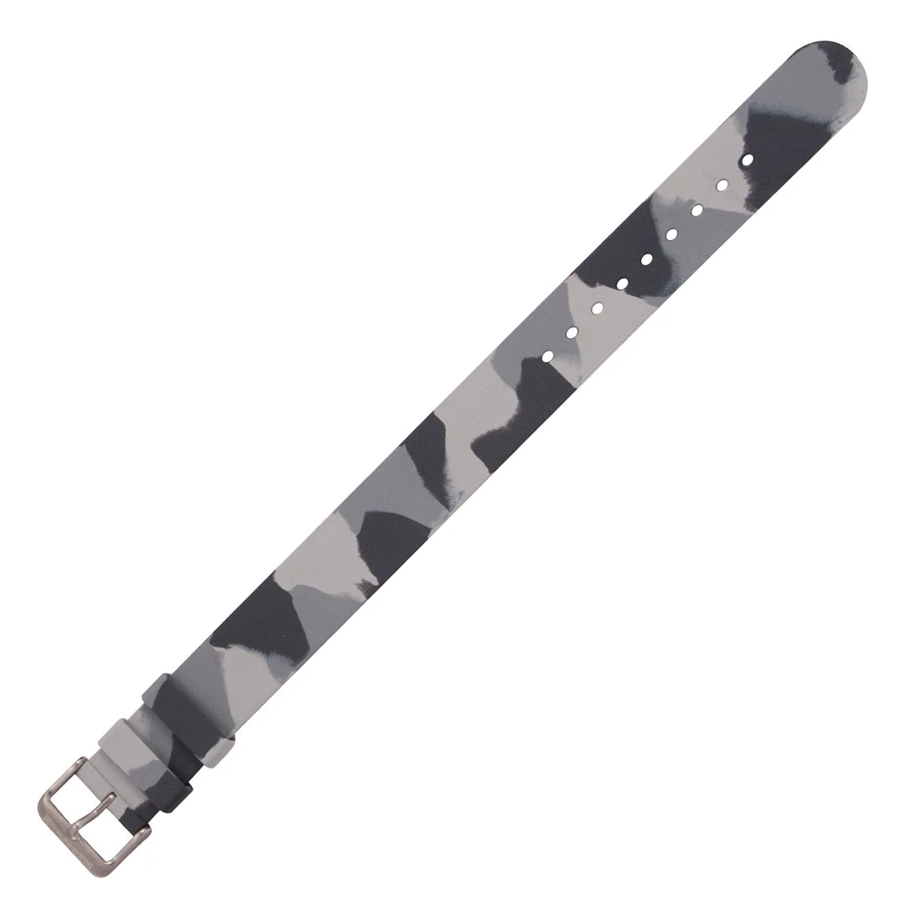 Single-Piece Rubber Strap, Grey Camo, 20mm