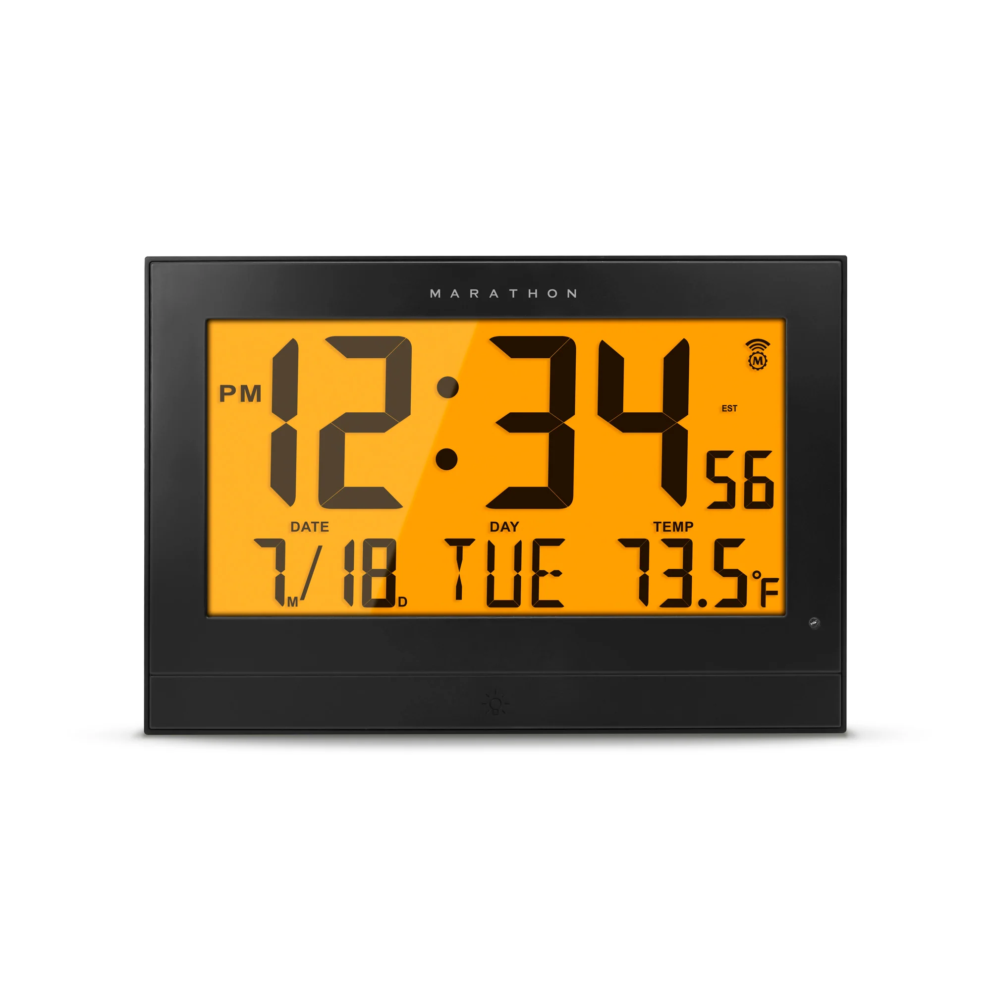 Self-Setting Clock with Auto Backlight and Power Adapter