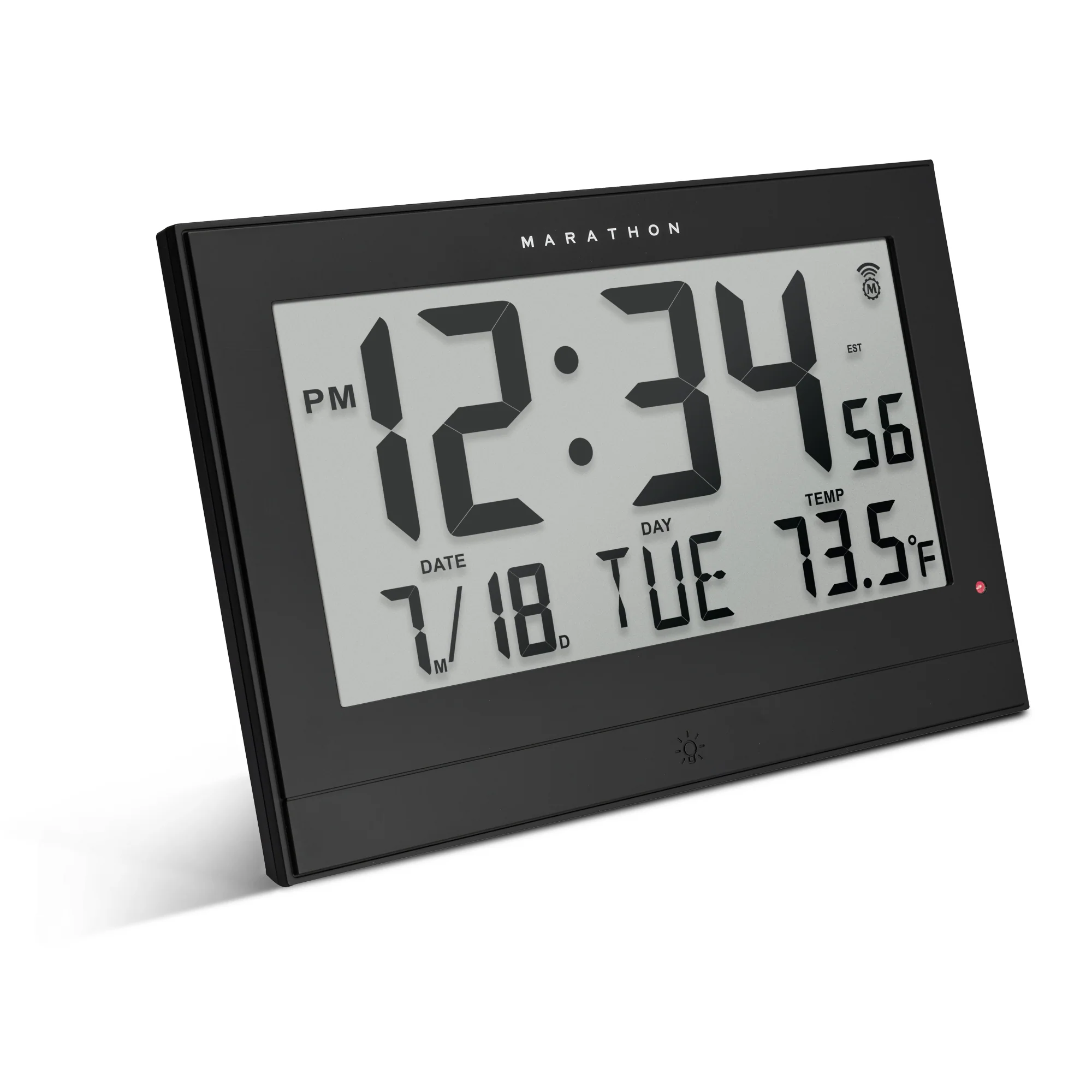 Self-Setting Clock with Auto Backlight and Power Adapter