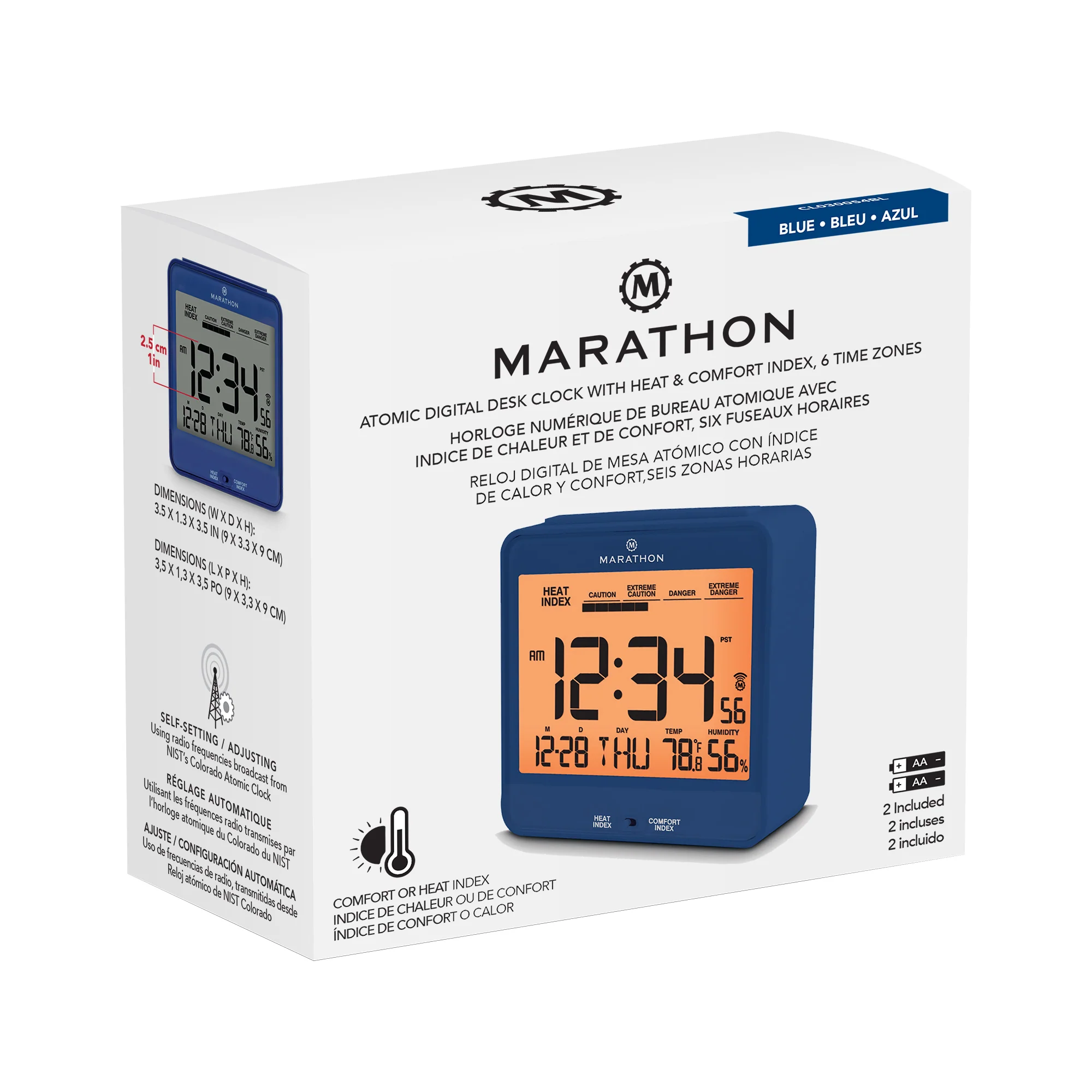 Self-Setting Desk Clock with Backlight, Heat & Comfort Index 51 Self-Setting Desk Clock with Backlight, Heat & Comfort Index