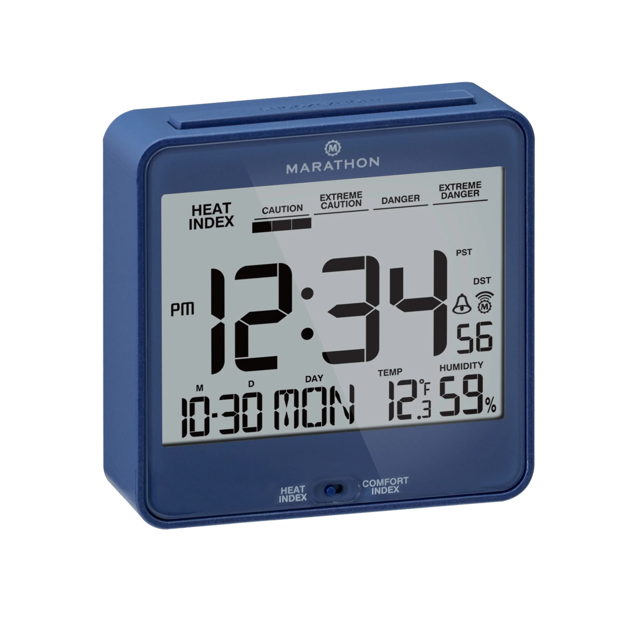 Self-Setting Desk Clock with Backlight, Heat & Comfort Index 58 Self-Setting Desk Clock with Backlight, Heat & Comfort Index