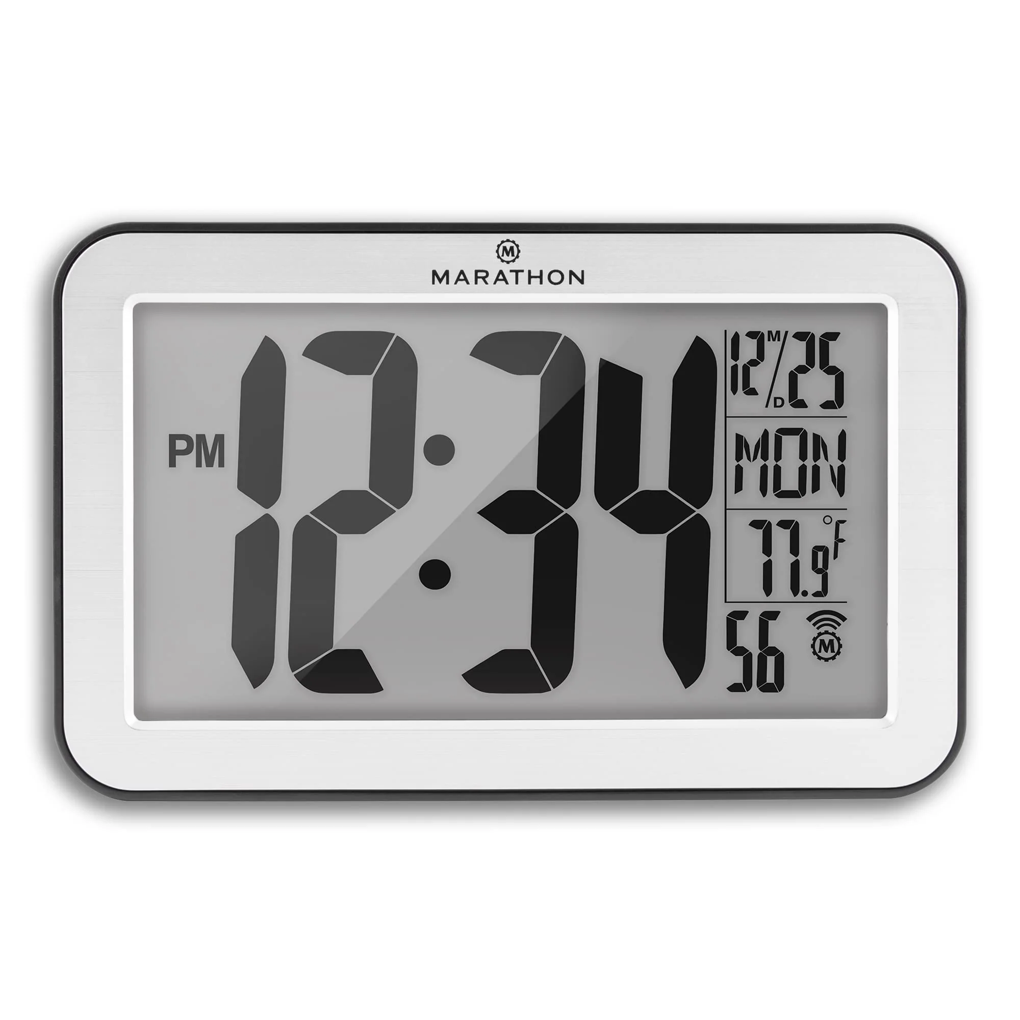Self-Setting Wall Clock With 8 Time Zones - Silver (with Black Outline) 1 Self-Setting Wall Clock With 8 Time Zones - Silver (with Black Outline)