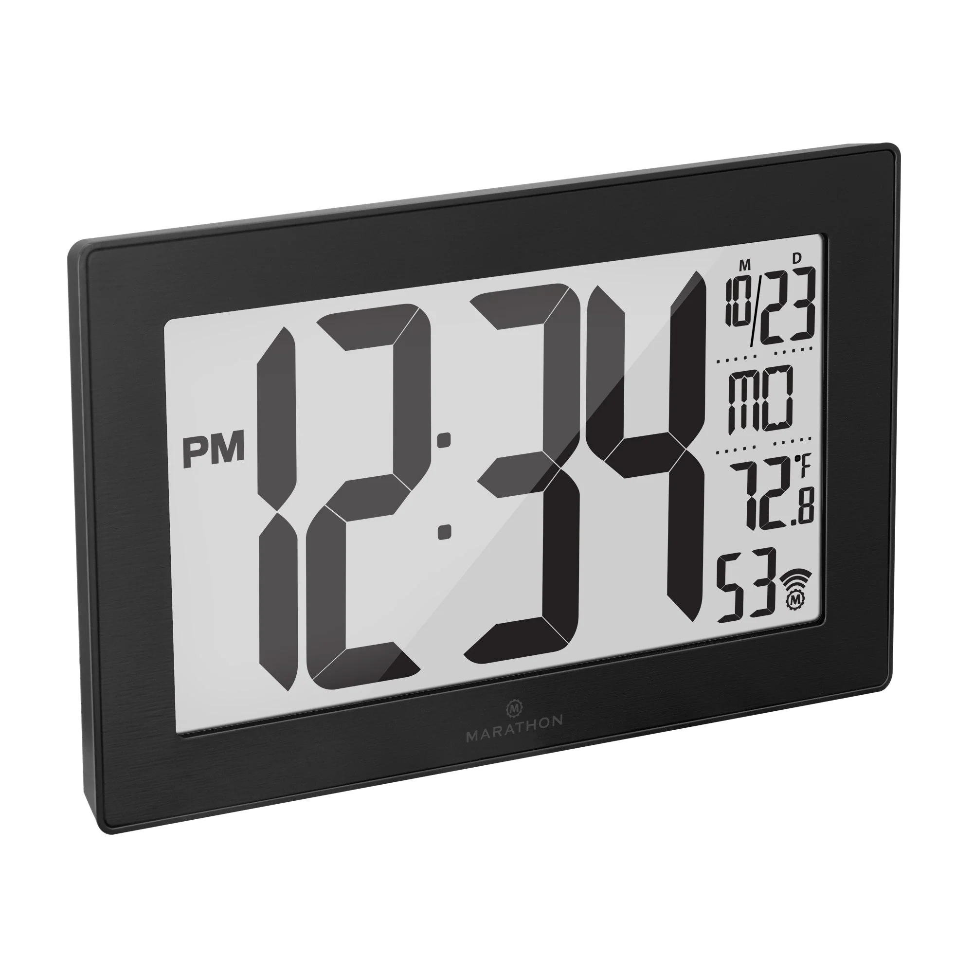 Self-Setting, Self-Adjusting, Wall Clock w/ Stand & 8 Time Zones - Black/Black Stainless Steel 3 Self-Setting, Self-Adjusting, Wall Clock w/ Stand & 8 Time Zones - Black/Black Stainless Steel