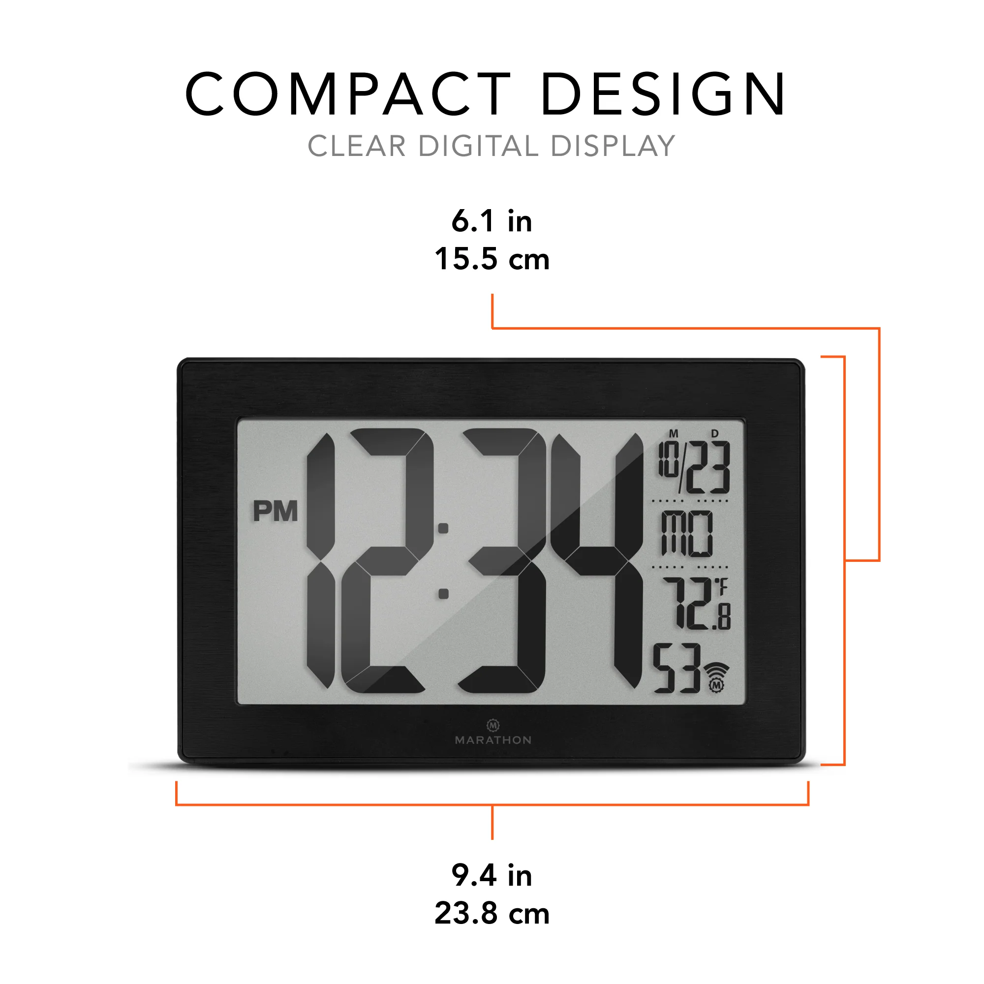 Self-Setting, Self-Adjusting, Wall Clock w/ Stand & 8 Time Zones - Black/Black Stainless Steel 7 Self-Setting, Self-Adjusting, Wall Clock w/ Stand & 8 Time Zones - Black/Black Stainless Steel