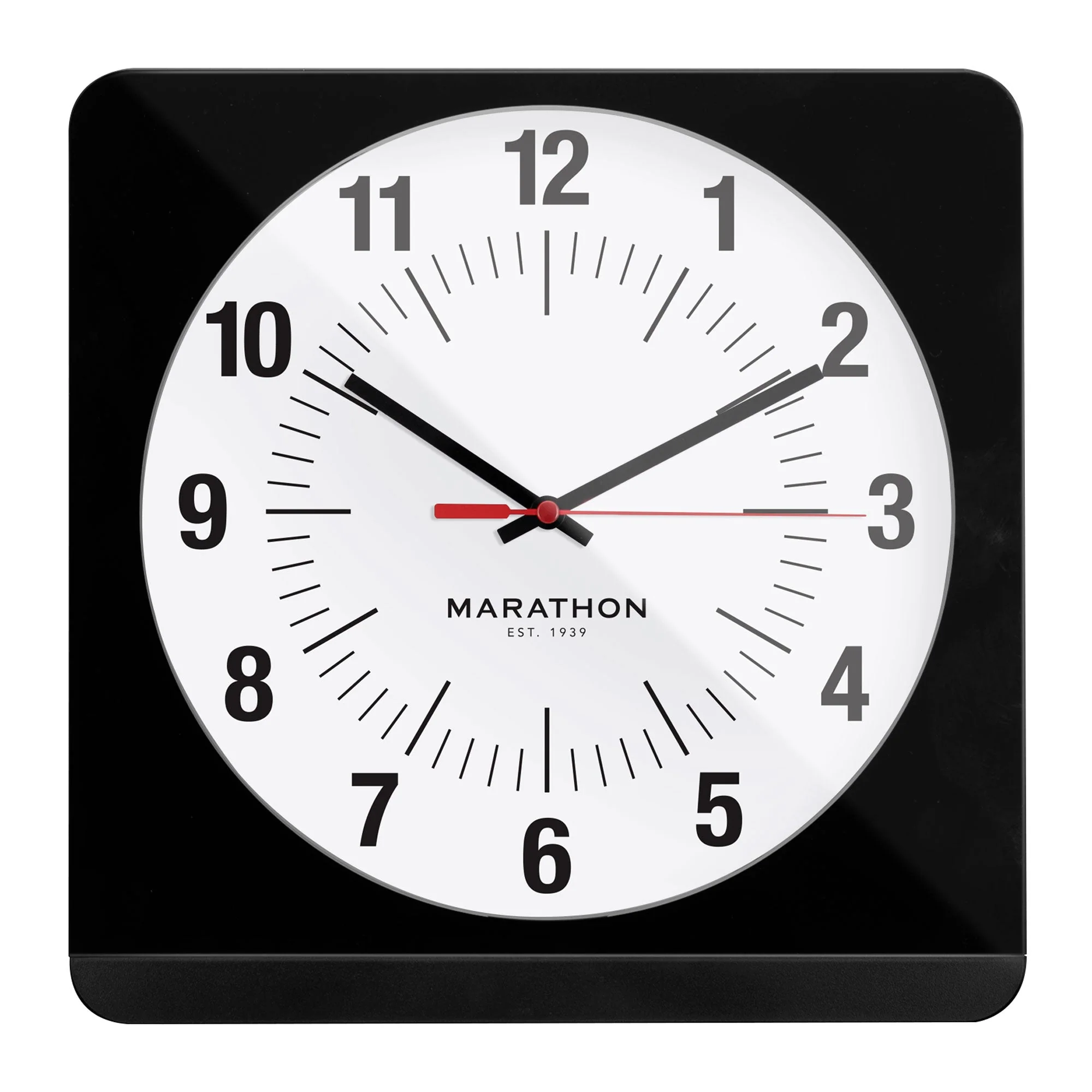 Studio Edition Jumbo 12 Inch Analog Wall Clock with Auto Backlight - Black