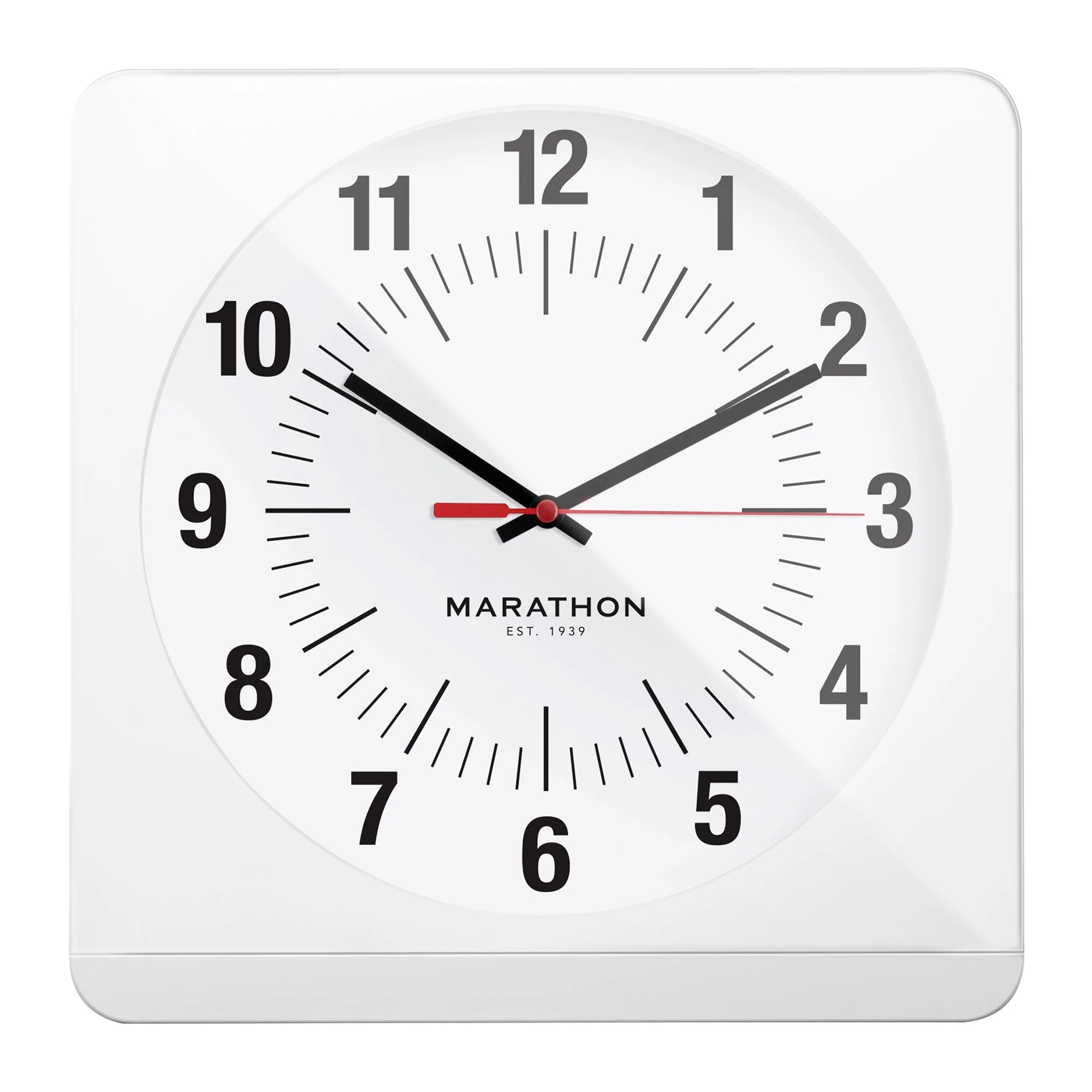 Studio Edition Jumbo 12 Inch Analog Wall Clock with Auto Backlight - White
