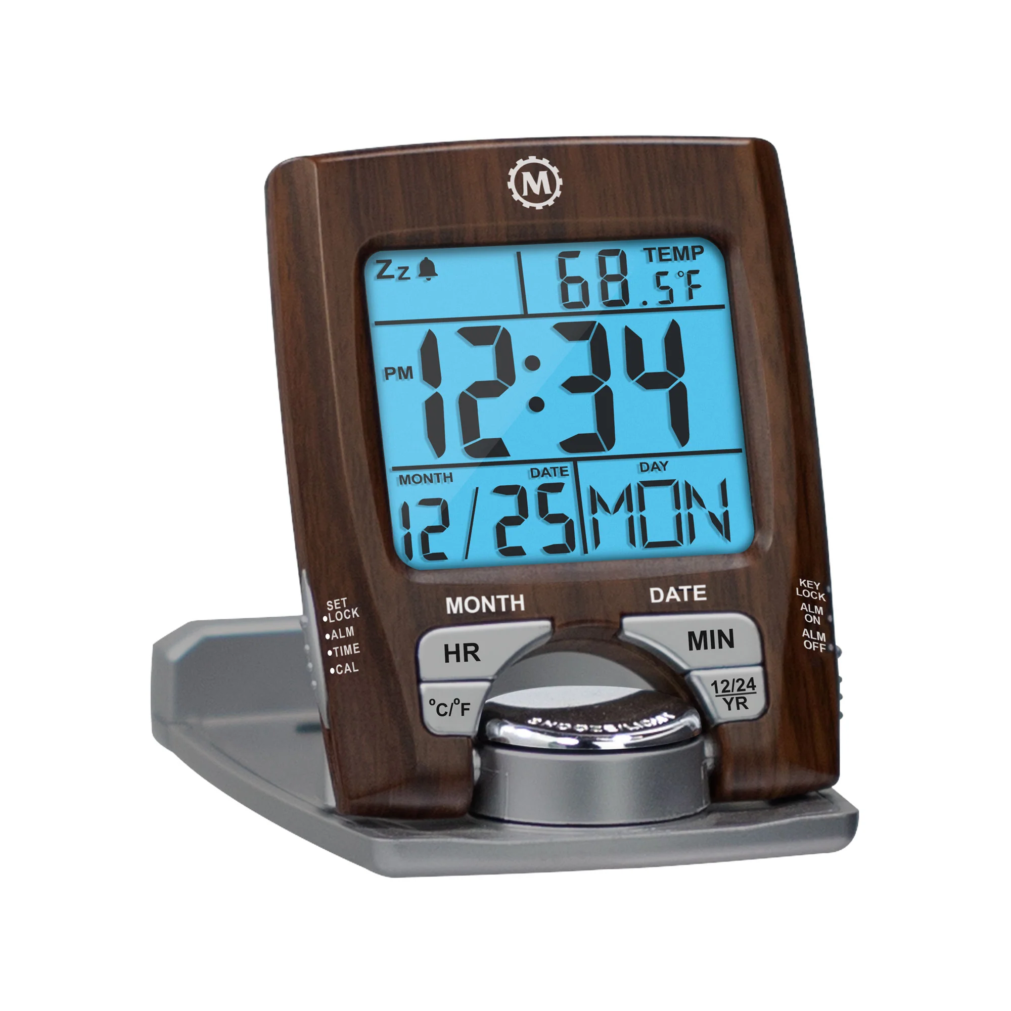Travel Alarm Clock with Calendar & Temperature