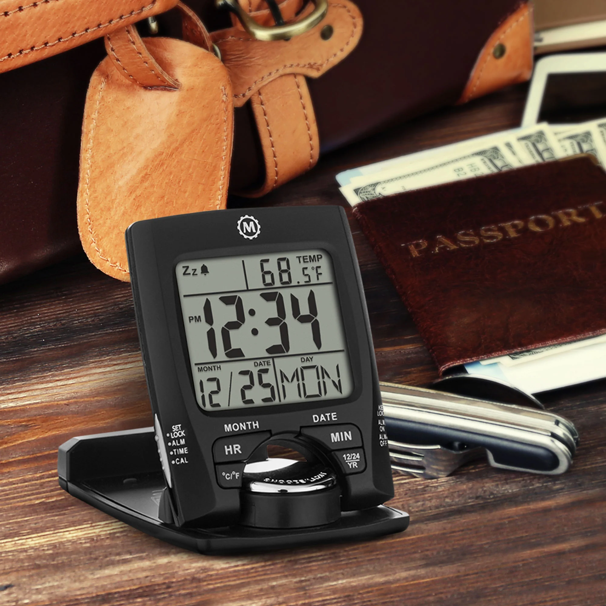 Travel Alarm Clock with Calendar & Temperature