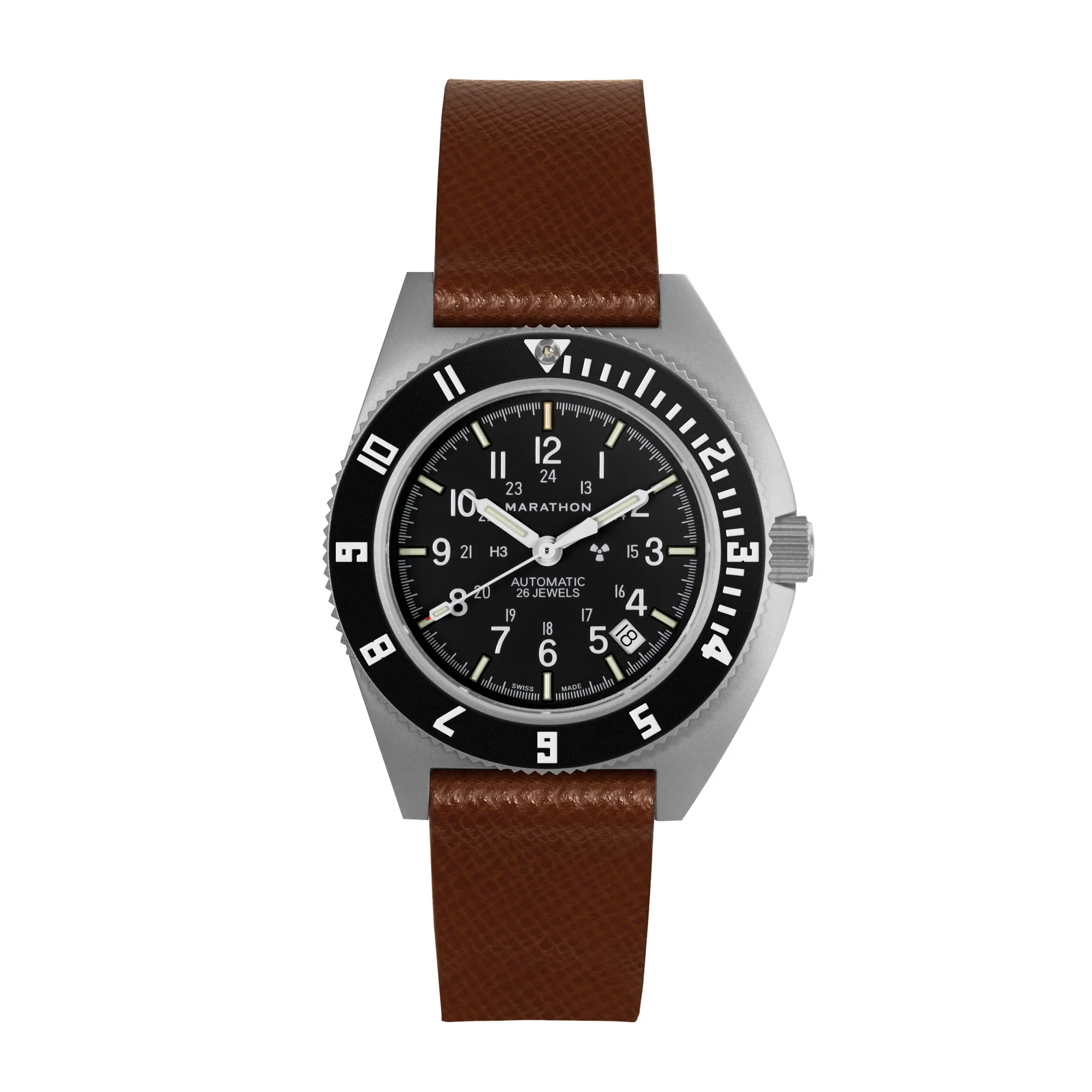 2-Piece Leather Strap, 20mm, Cognac, Parkerized Hardware