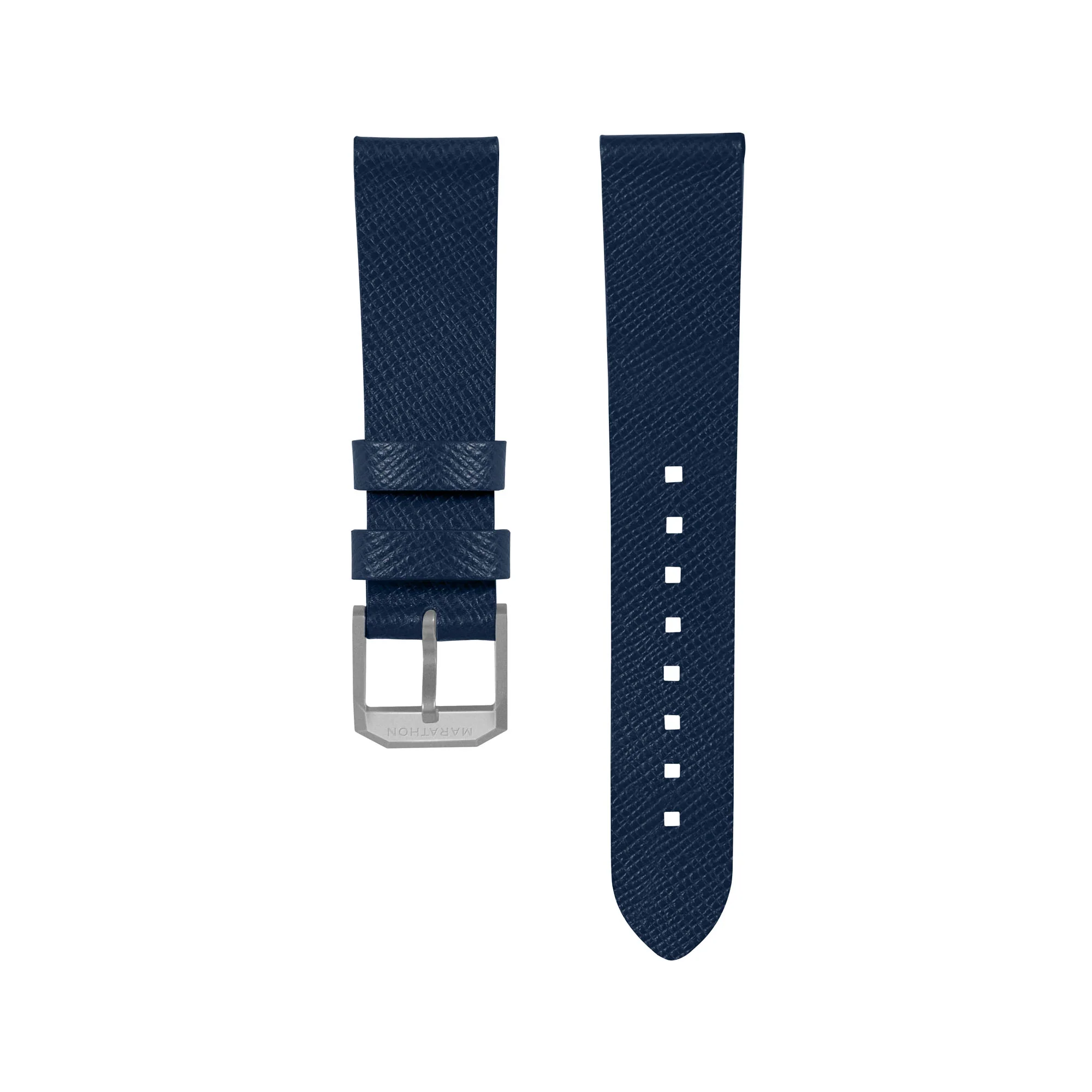 2-Piece Leather Strap, 20mm, Royal Blue, Parkerized Hardware