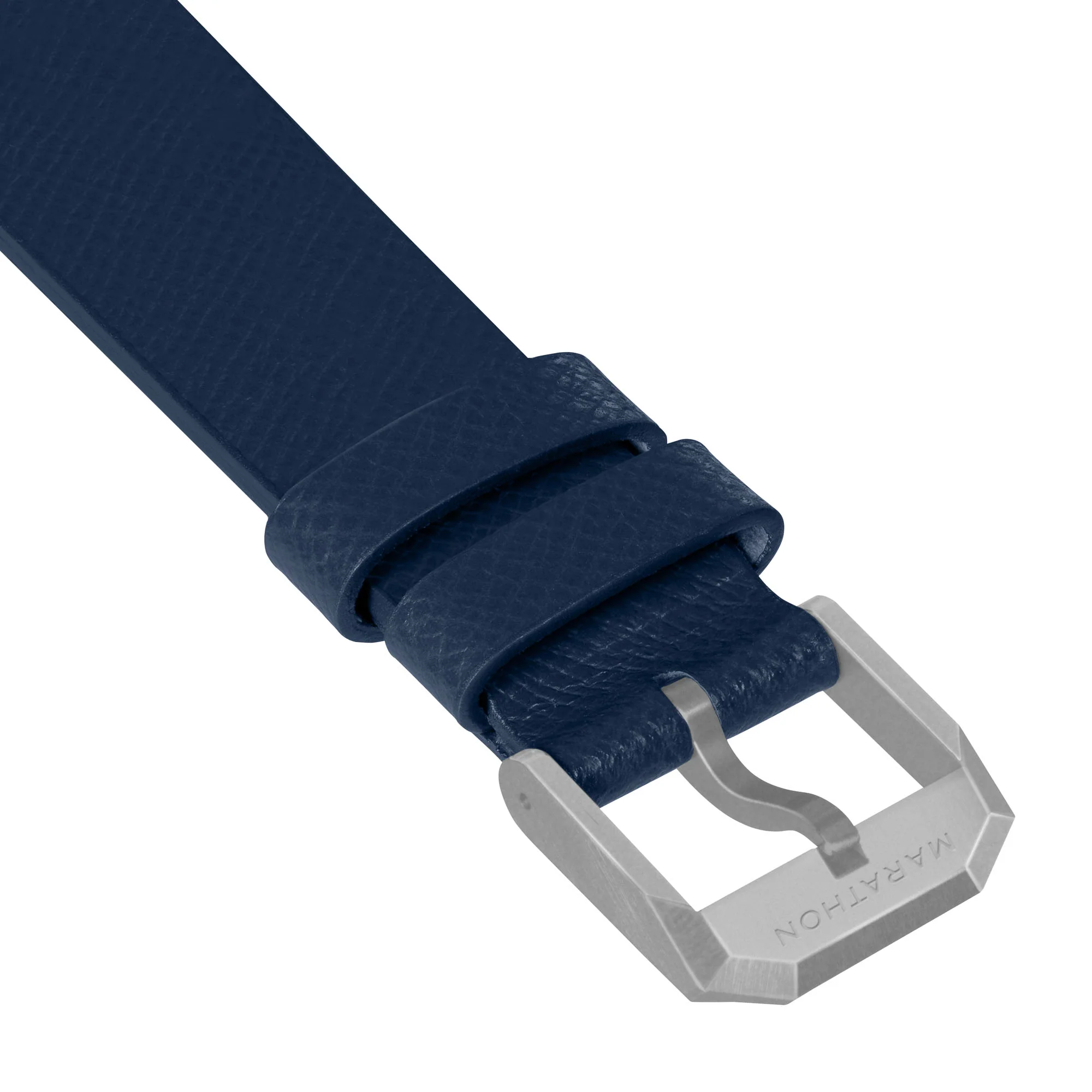 2-Piece Leather Strap, 20mm, Royal Blue, Parkerized Hardware
