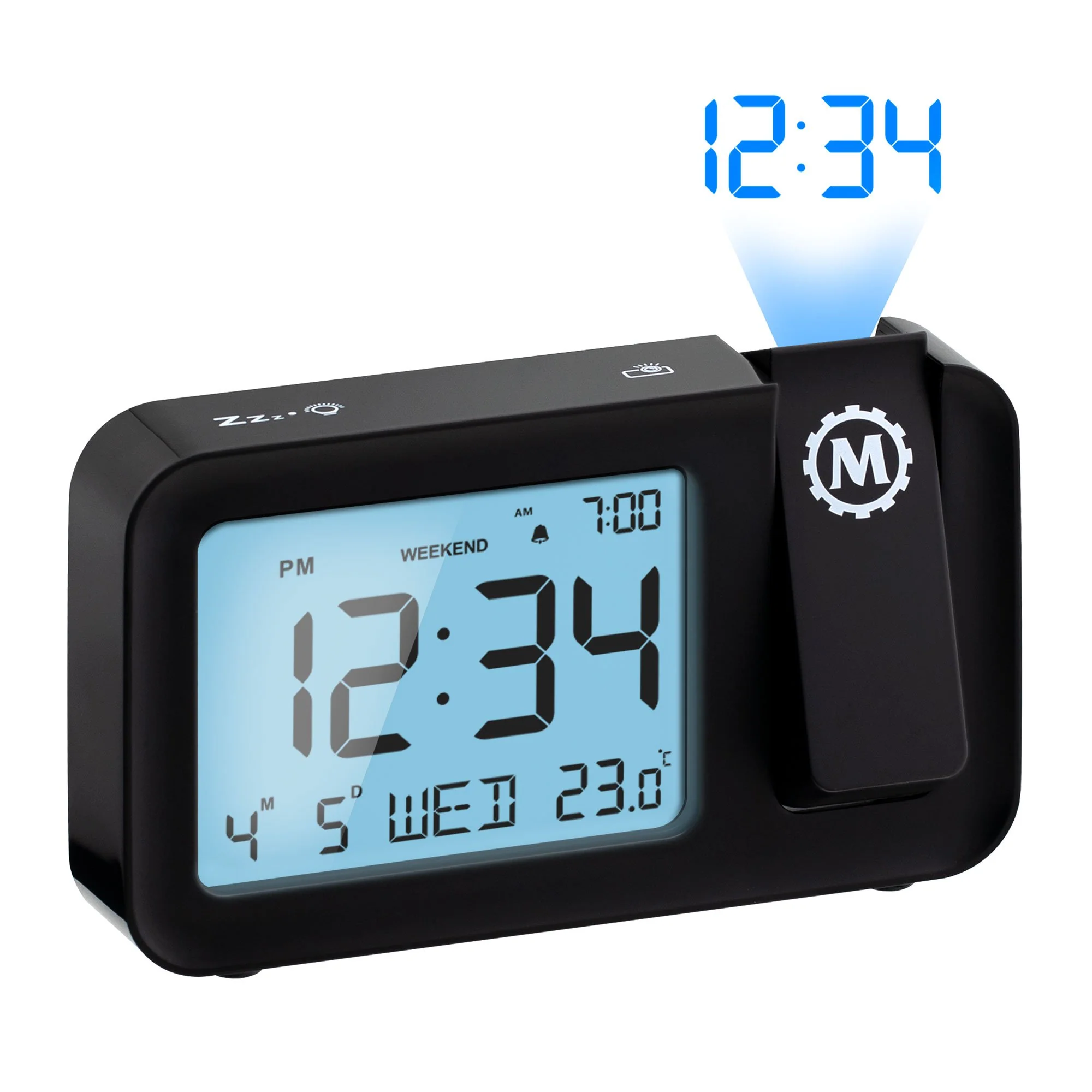Projection Clock with Large Display and Backlight
