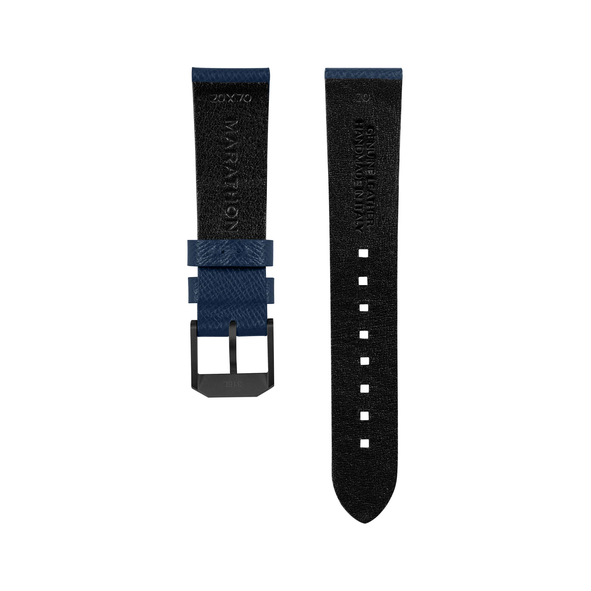 2-Piece Leather Strap, 20mm, Royal Blue, Anthracite Hardware 4 2-Piece Leather Strap, 20mm, Royal Blue, Anthracite Hardware